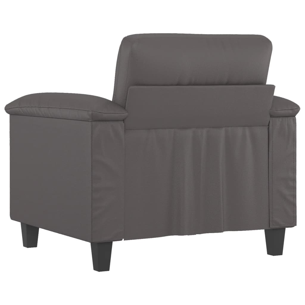 Fauteuil gris 60 cm simili cuir