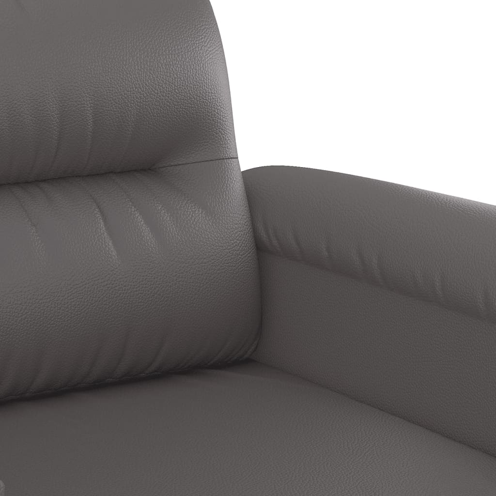 Fauteuil gris 60 cm simili cuir