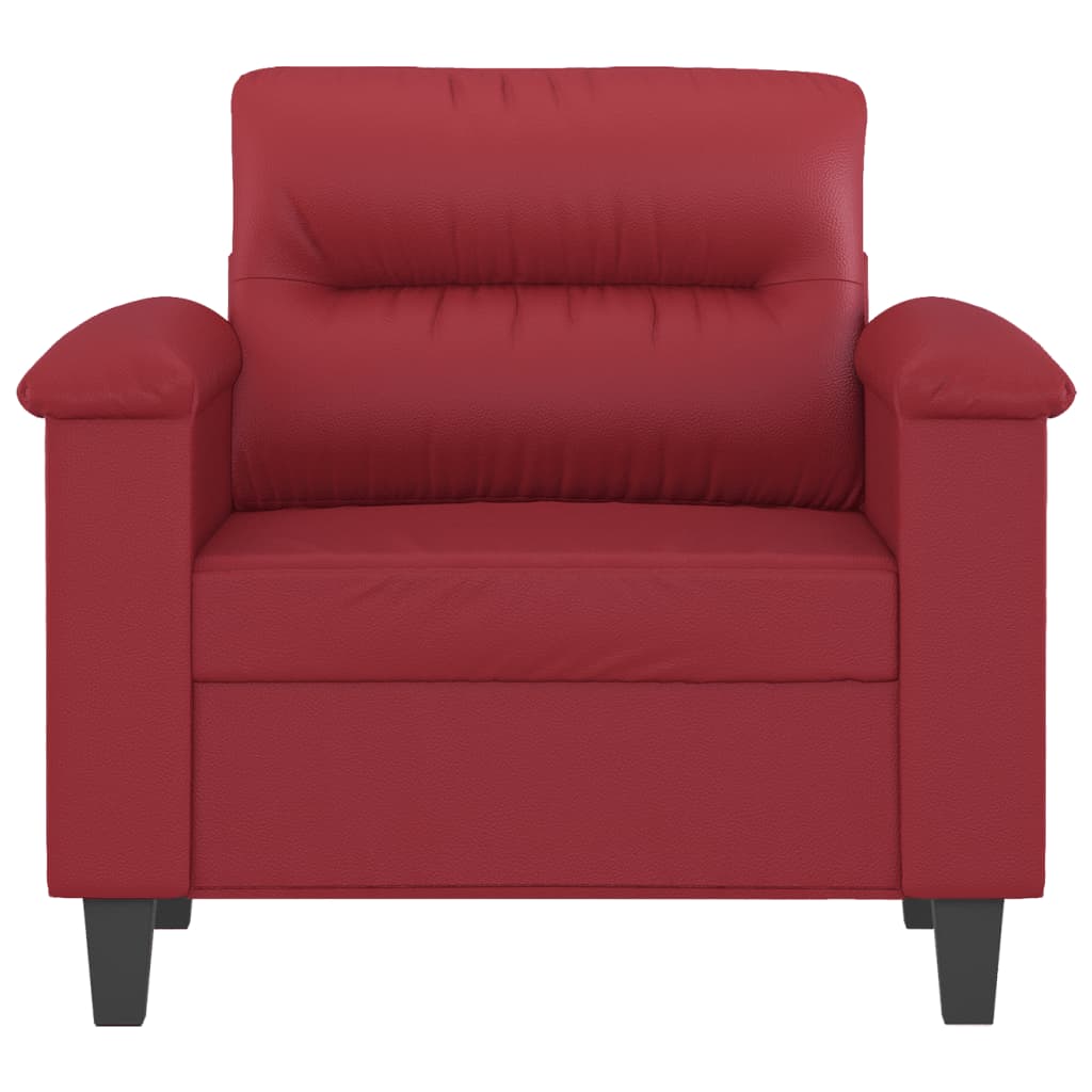 Fauteuil rouge vin 60 cm simili cuir