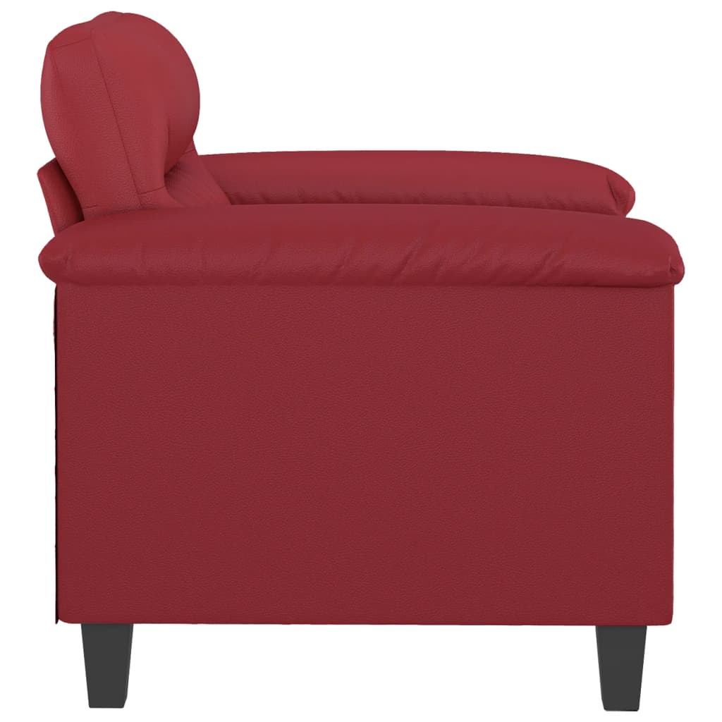 Fauteuil rouge vin 60 cm simili cuir