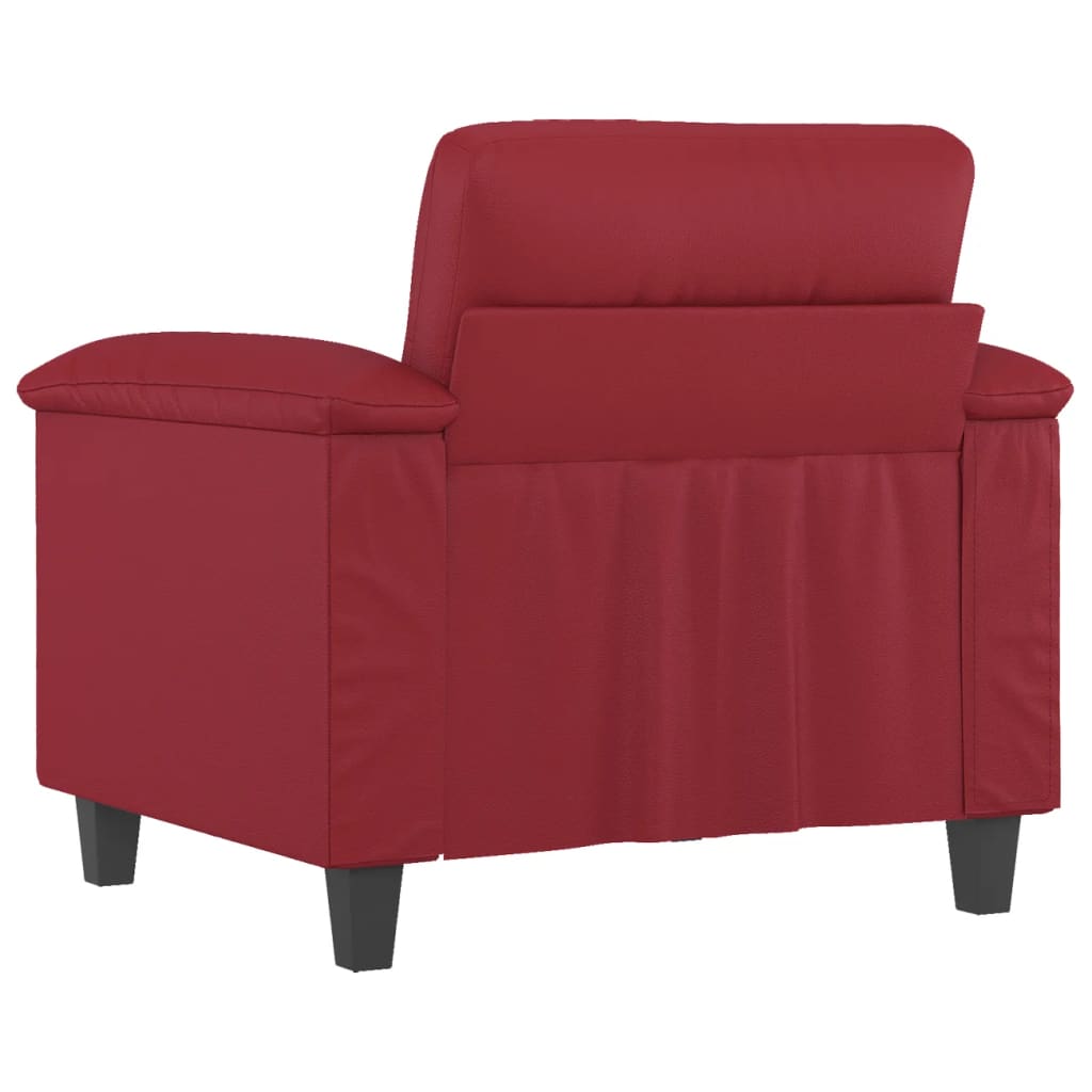 Fauteuil rouge vin 60 cm simili cuir