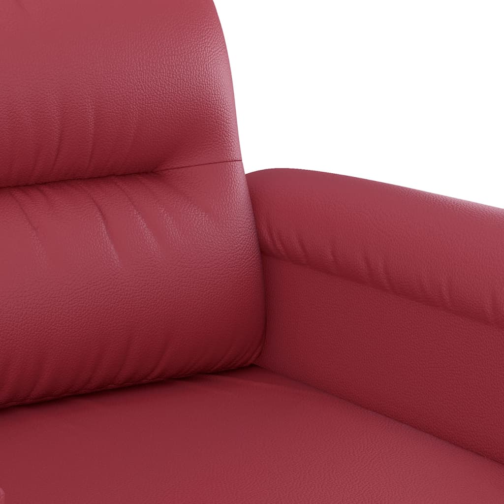 Fauteuil rouge vin 60 cm simili cuir