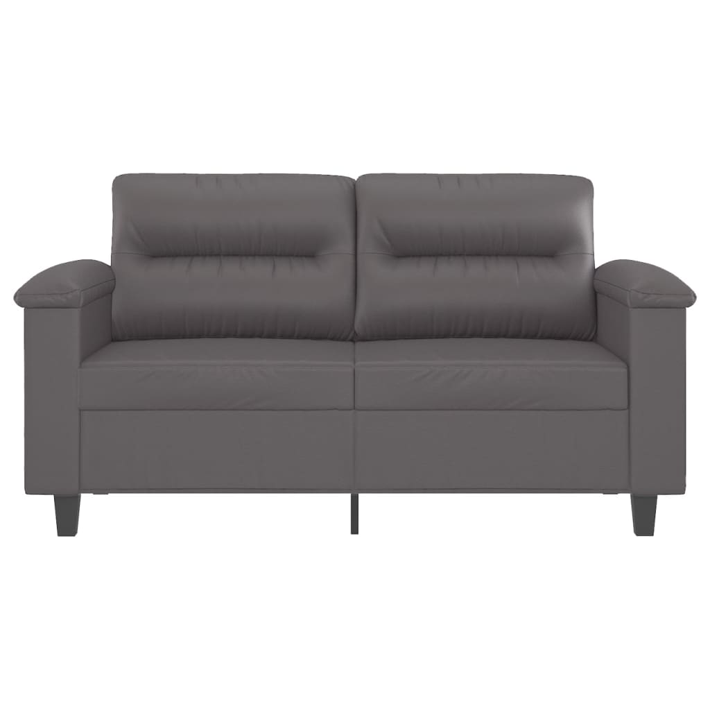 Canapé 2 places gris 120 cm simili cuir
