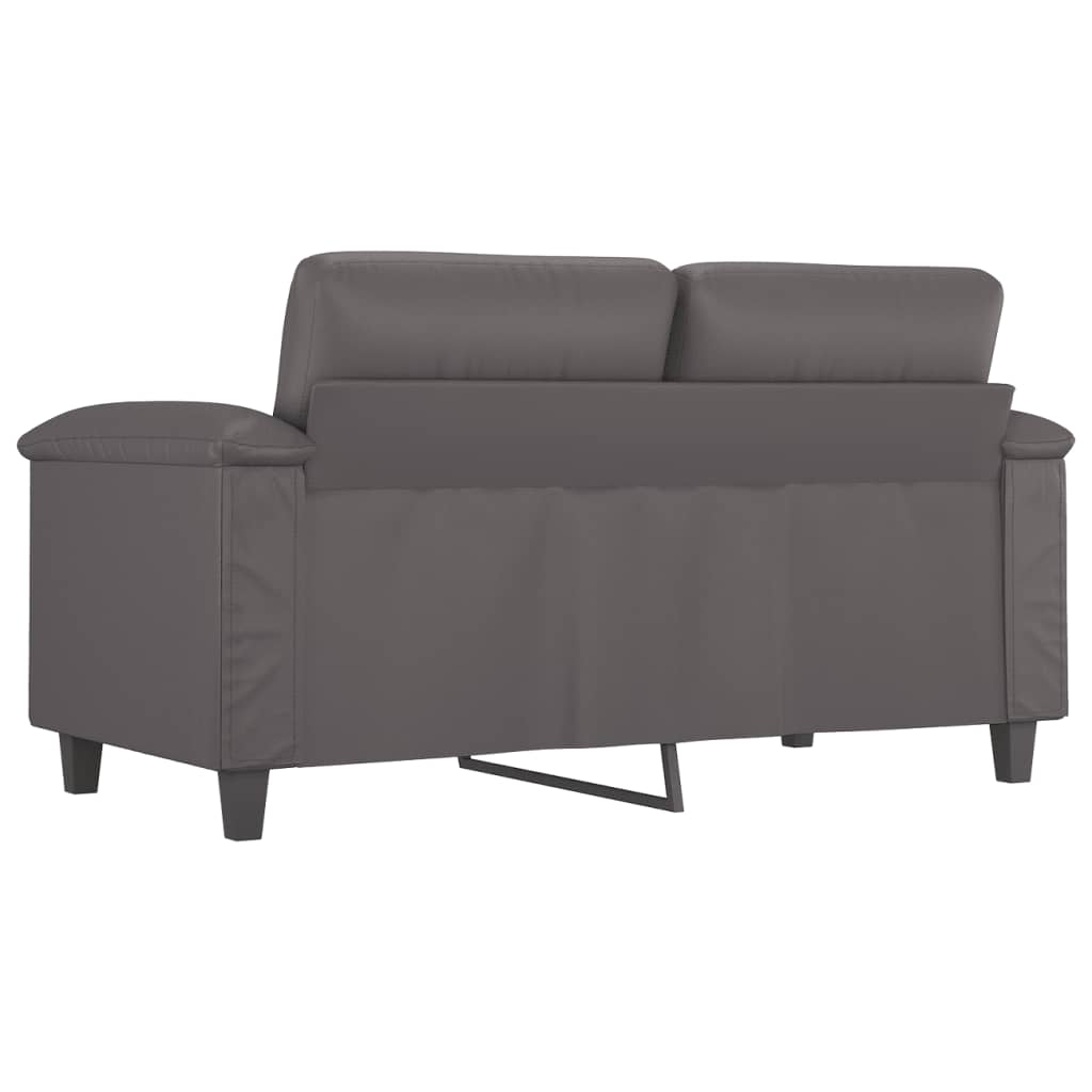 Canapé 2 places gris 120 cm simili cuir