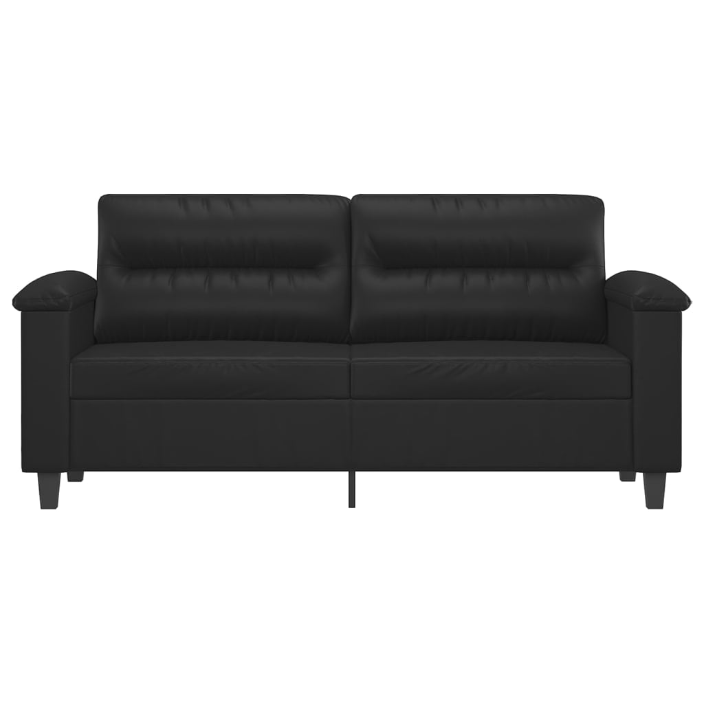 Canapé 2 places noir 140 cm simili cuir