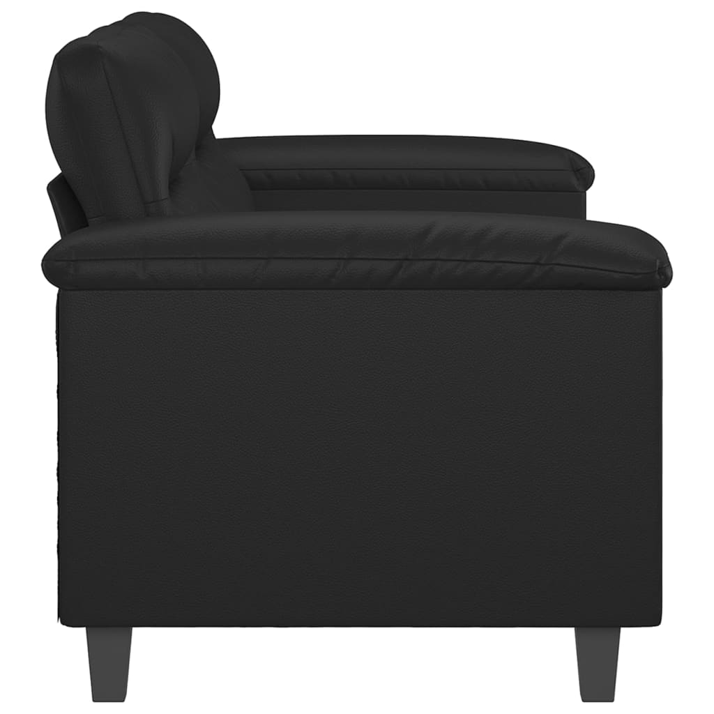 Canapé 2 places noir 140 cm simili cuir