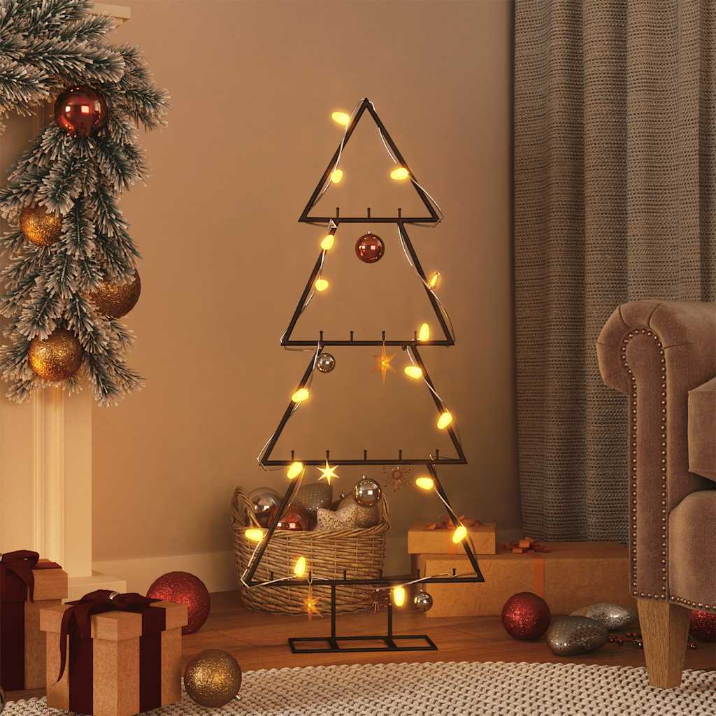 Metall-Weihnachtsbaum für Dekorationen Schwarz 125 cm