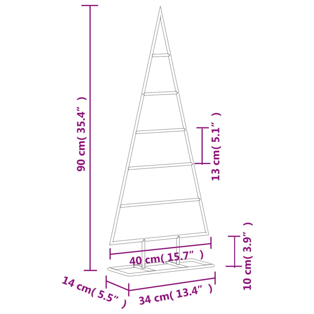 Metal Christmas tree for decorations Black 90 cm