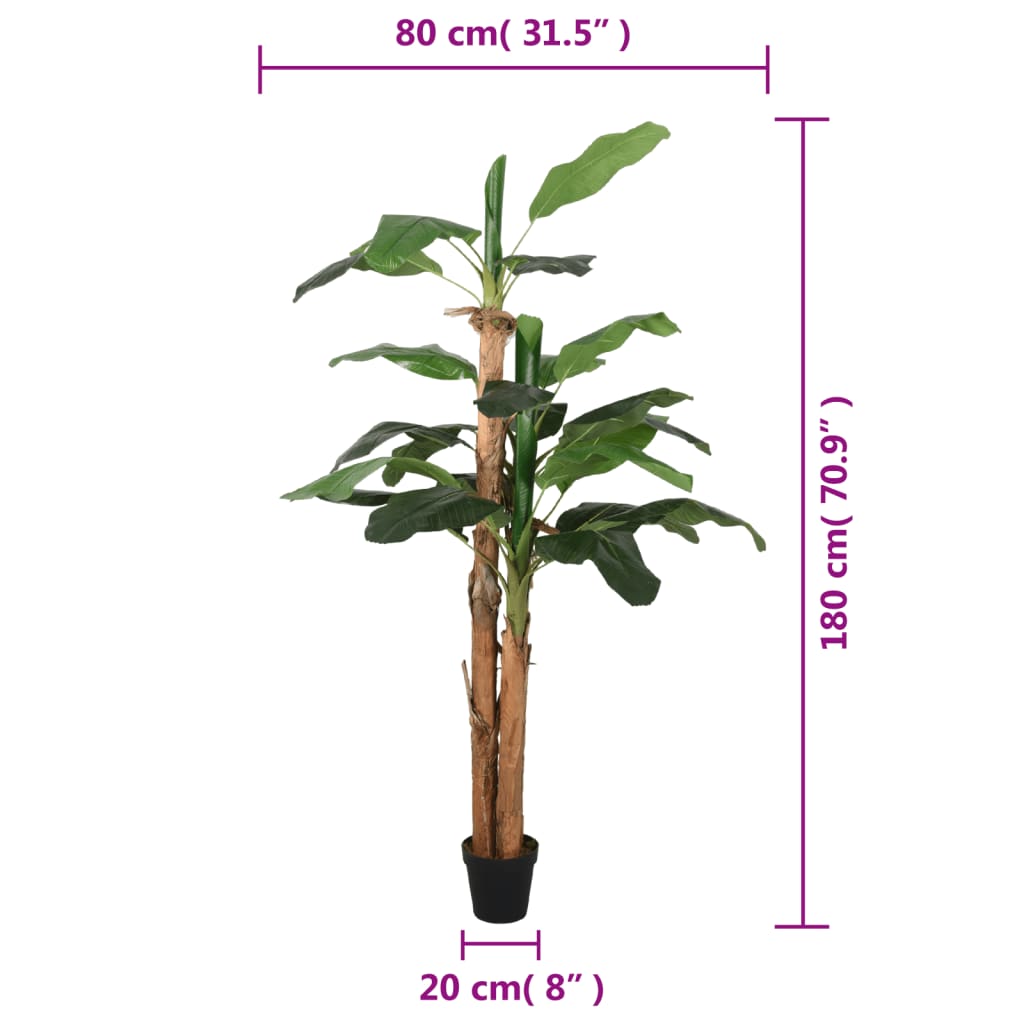 Bananier artificiel 19 feuilles 180 cm Vert