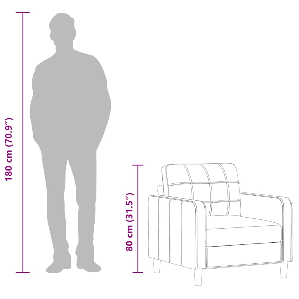 Canapé fauteuil crème 60 cm tissu
