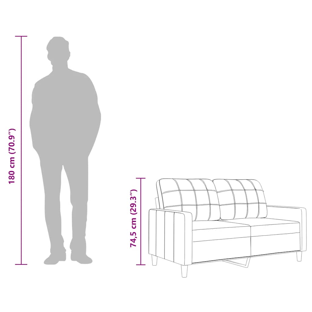 2-Sitzer-Sofa Hellgrau 120 cm Stoff