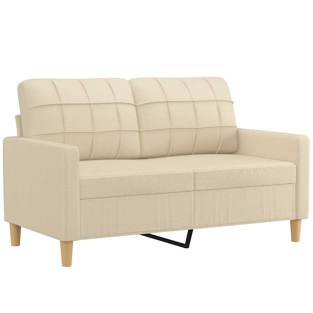 2-seater sofa cream 120 cm fabric
