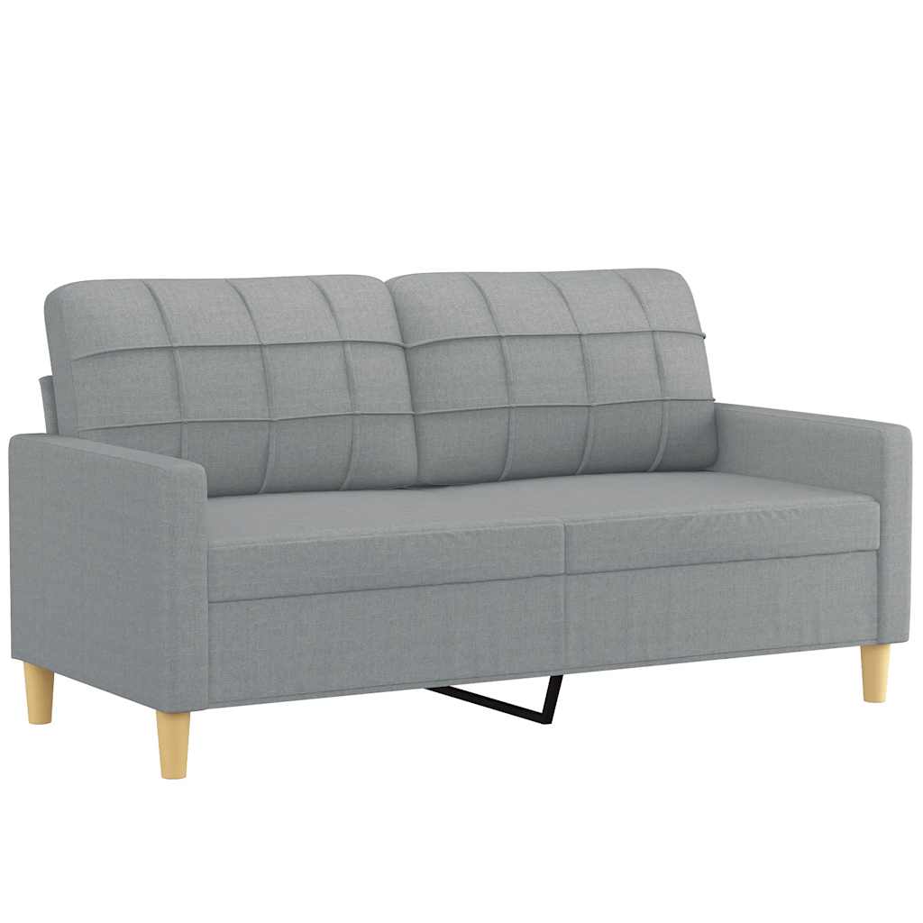 2-seater sofa light grey 140 cm fabric