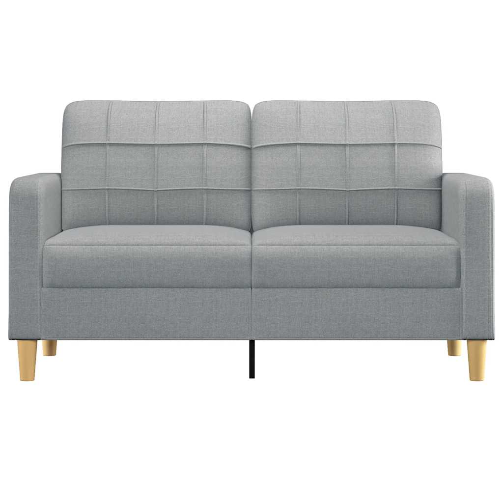 2-seater sofa light grey 140 cm fabric