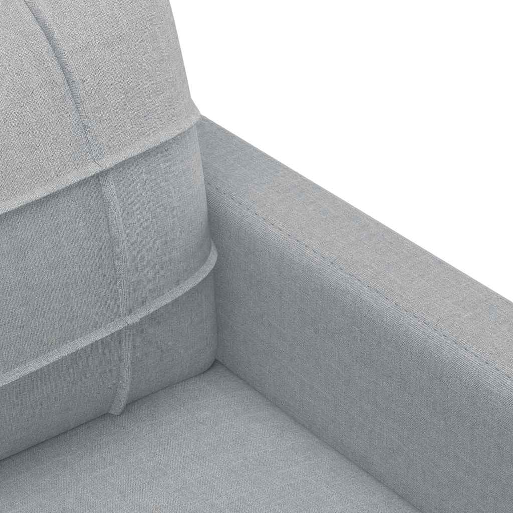 2-seater sofa light grey 140 cm fabric