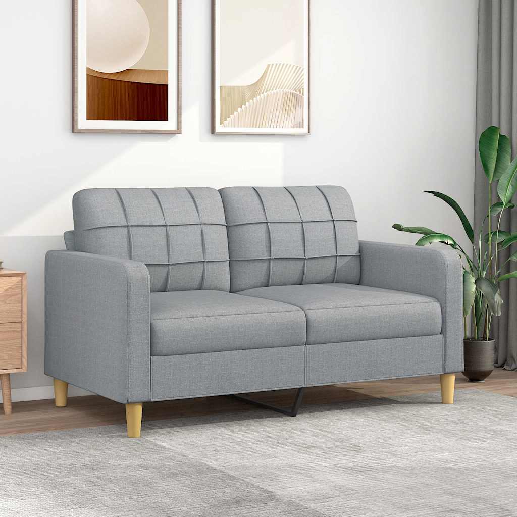 2-seater sofa light grey 140 cm fabric