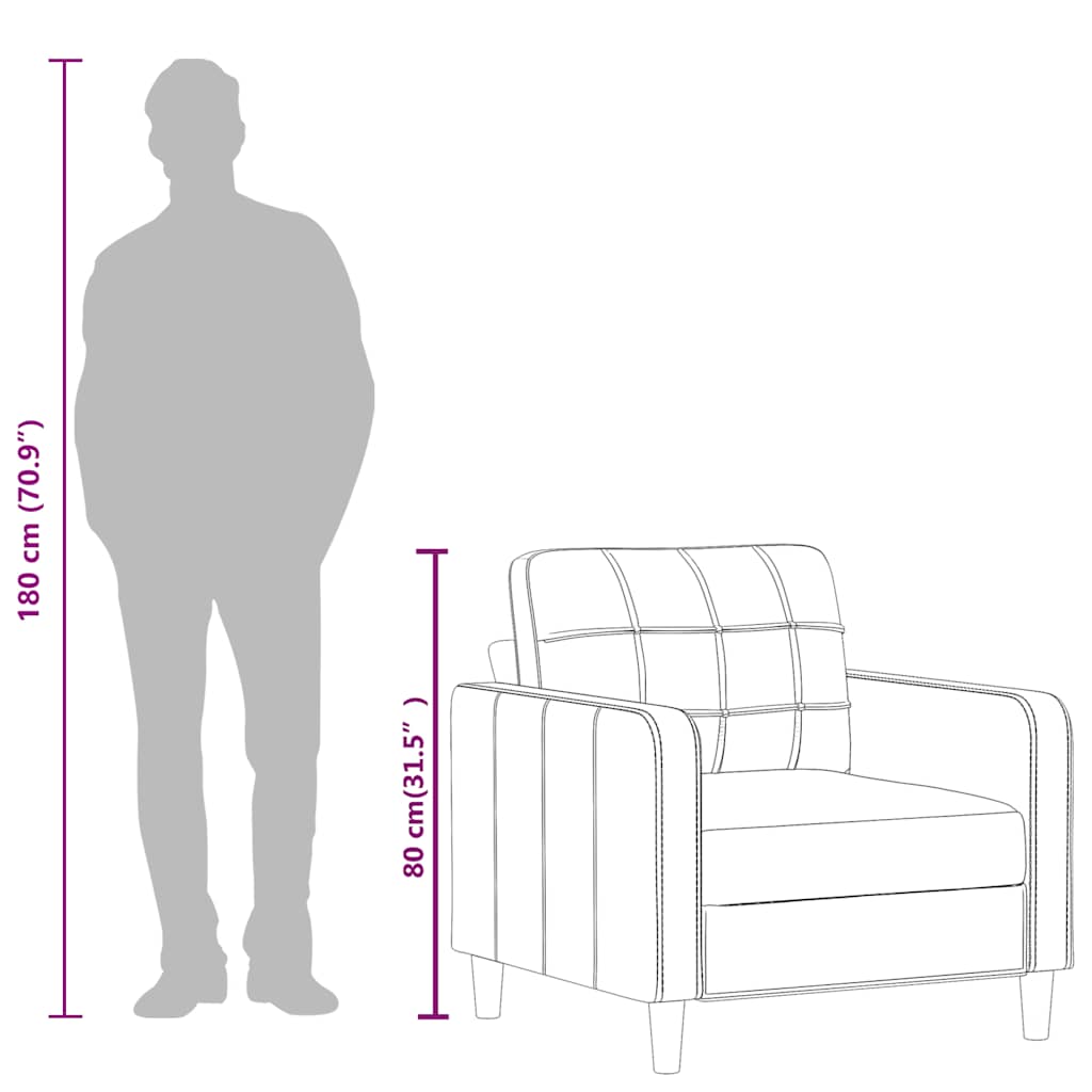Fauteuil crème 60 cm simili cuir