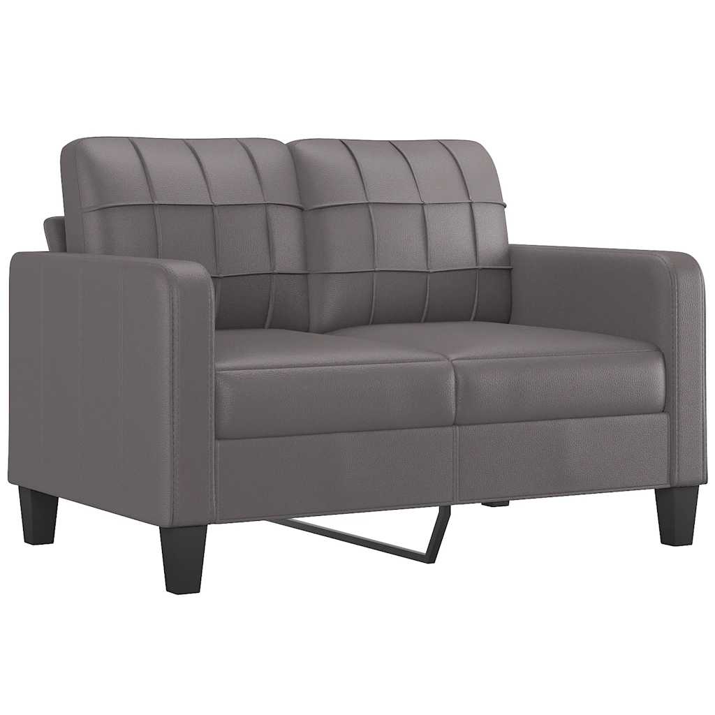 2-seater sofa grey 120 cm faux leather
