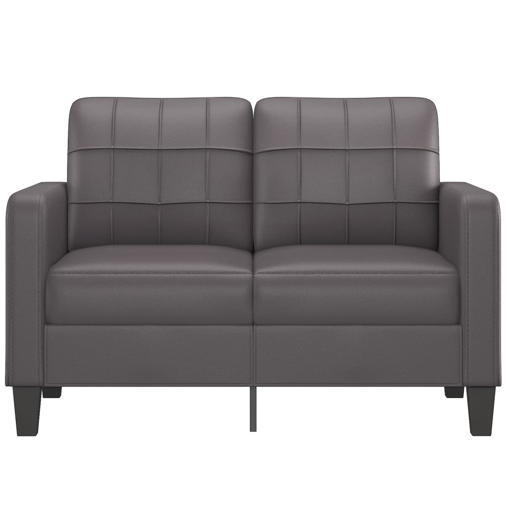 2-seater sofa grey 120 cm faux leather