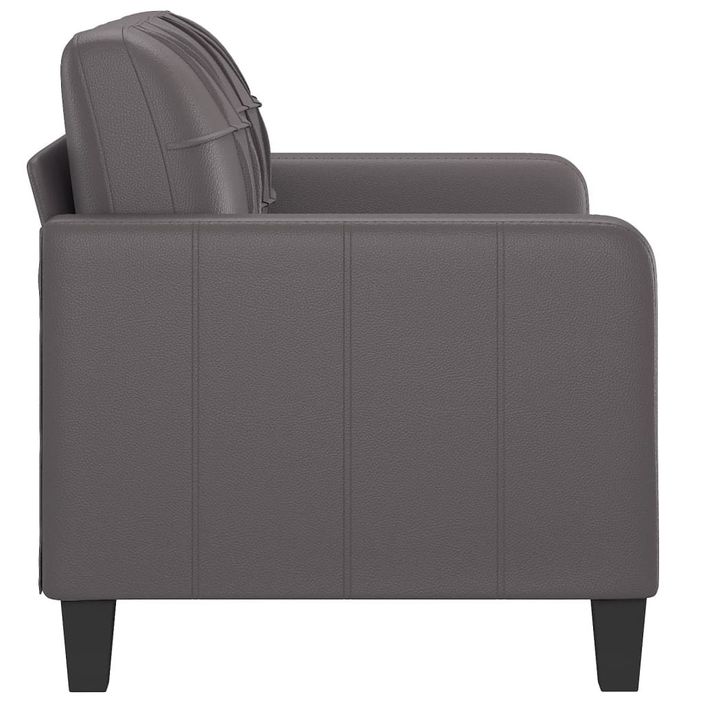 2-seater sofa grey 120 cm faux leather
