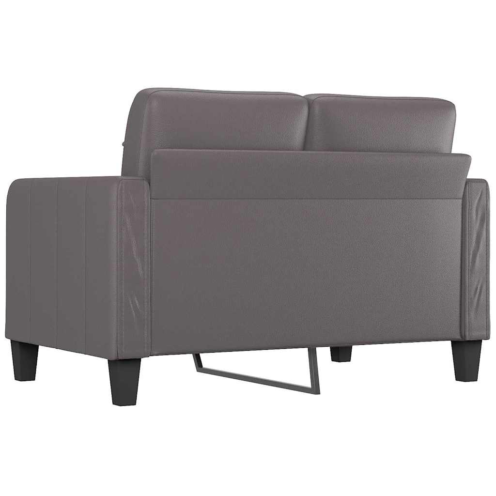 2-seater sofa grey 120 cm faux leather