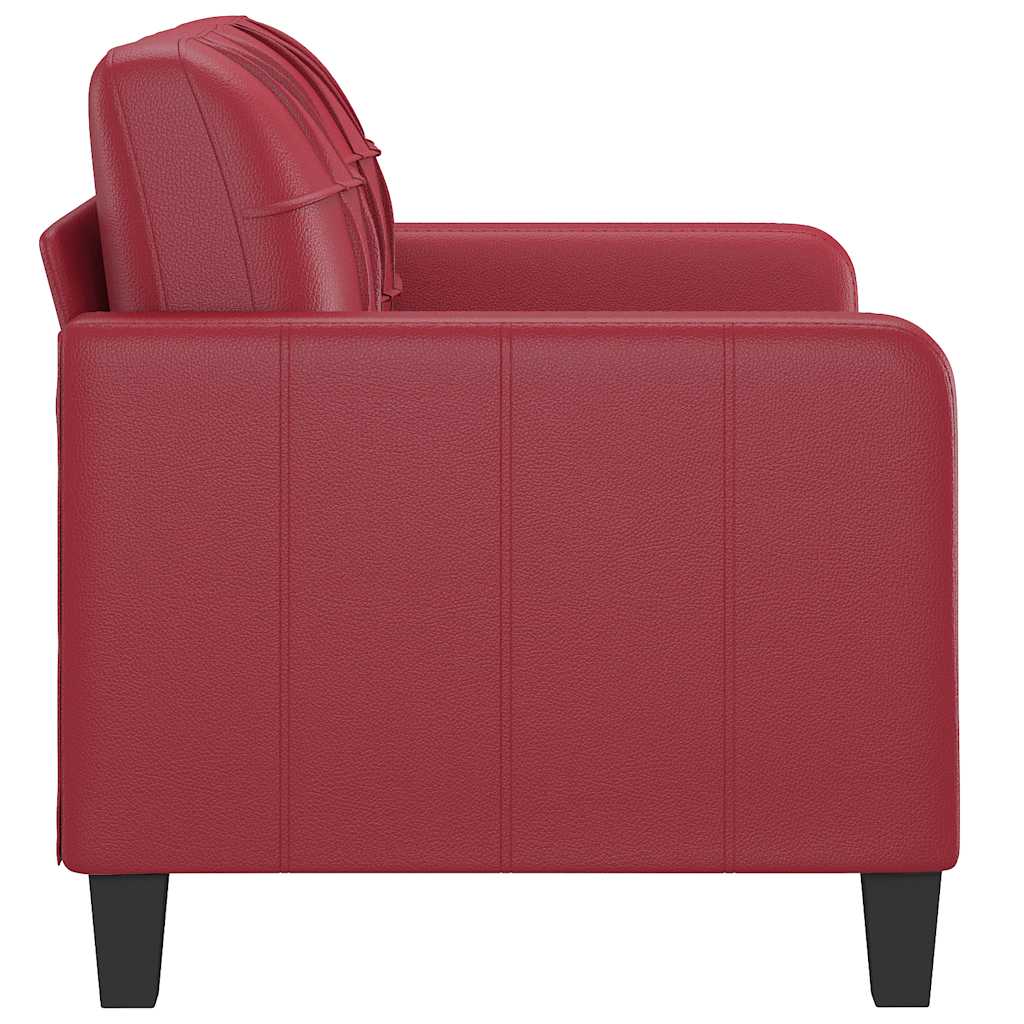 Canapé 2 places bordeaux 120 cm simili cuir