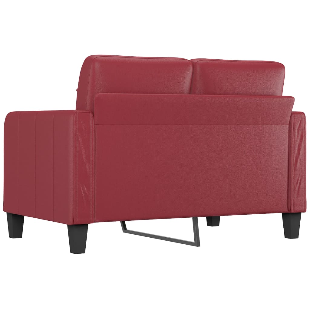 Canapé 2 places bordeaux 120 cm simili cuir