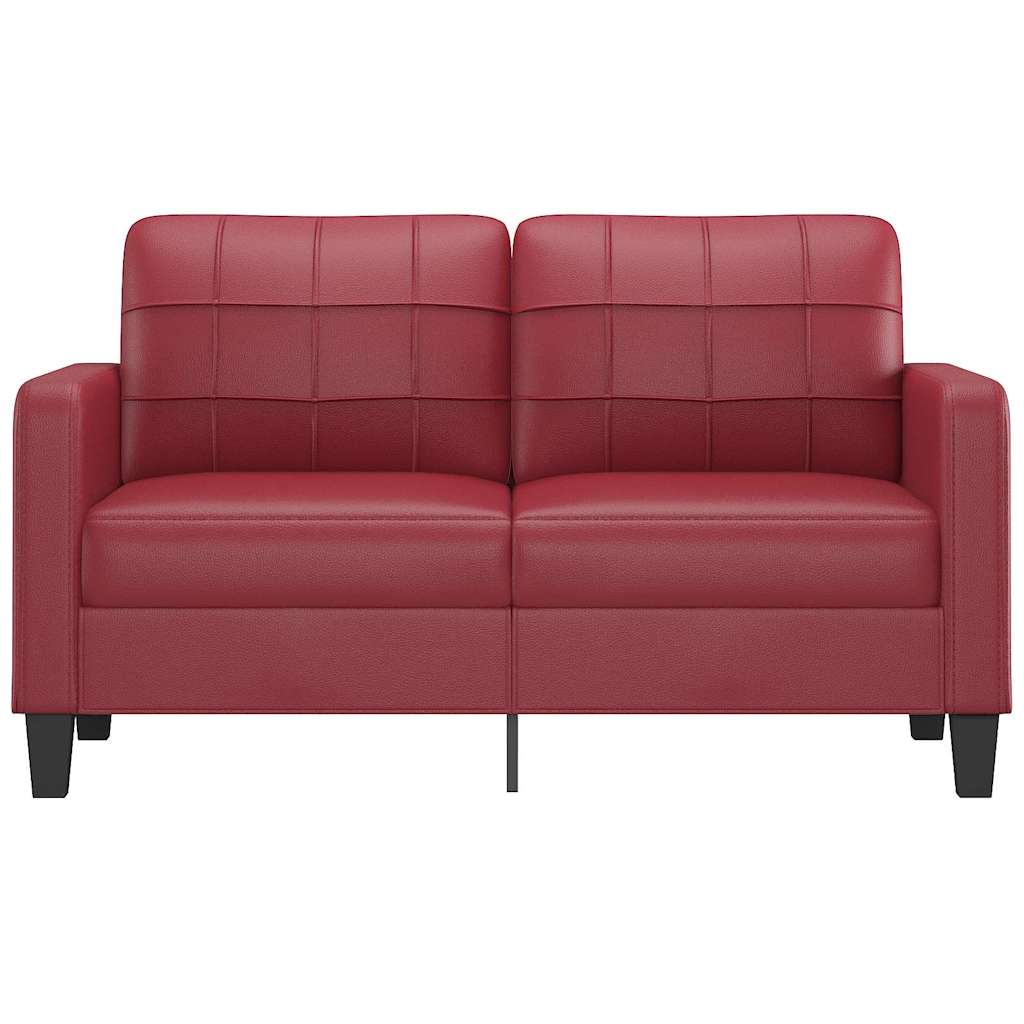 Canapé 2 places bordeaux 140 cm simili cuir