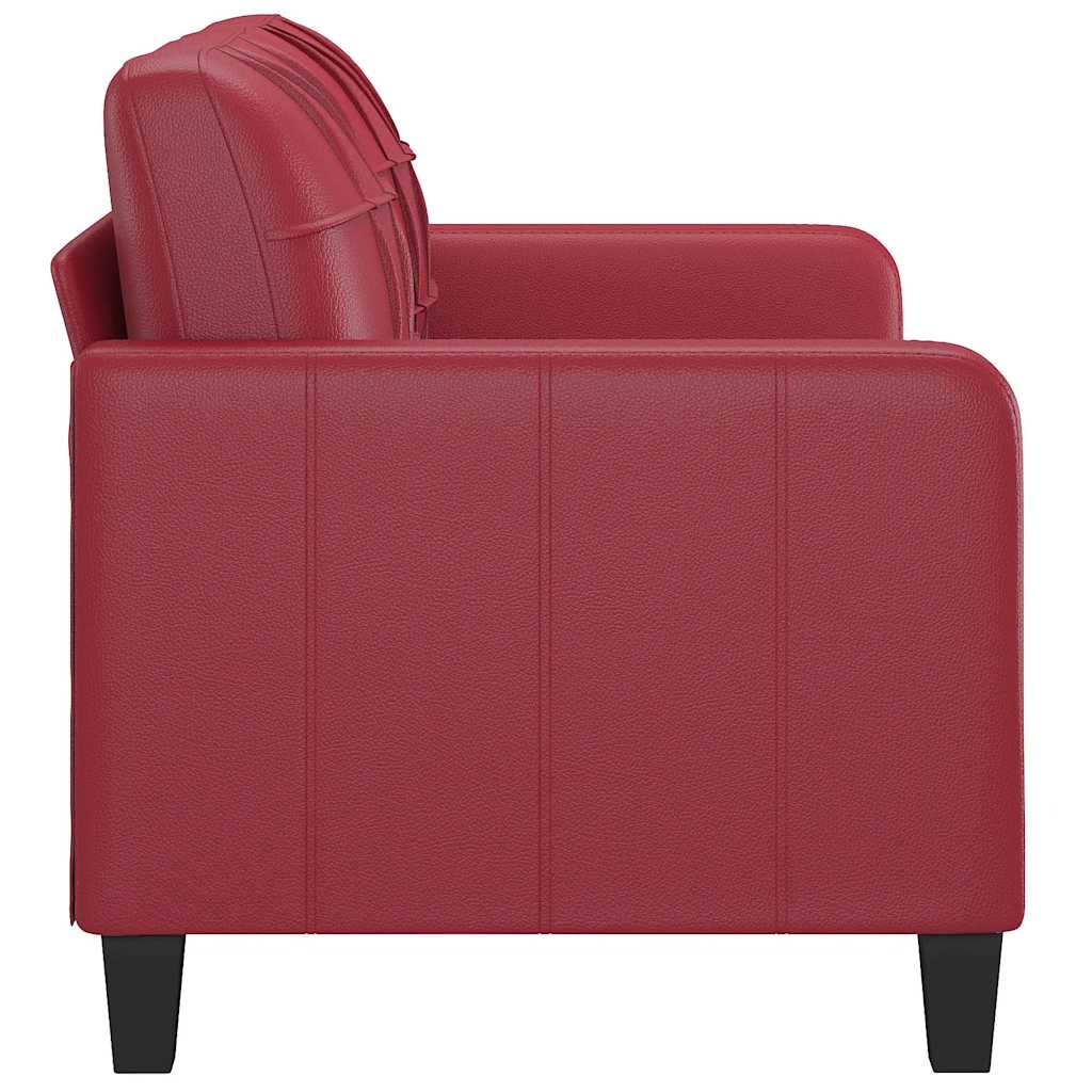 Canapé 2 places bordeaux 140 cm simili cuir
