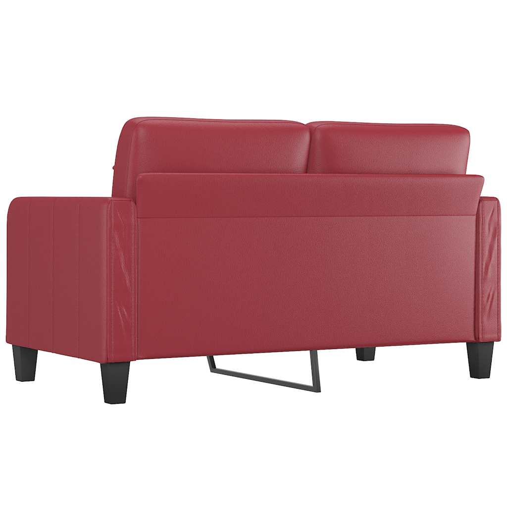 Canapé 2 places bordeaux 140 cm simili cuir