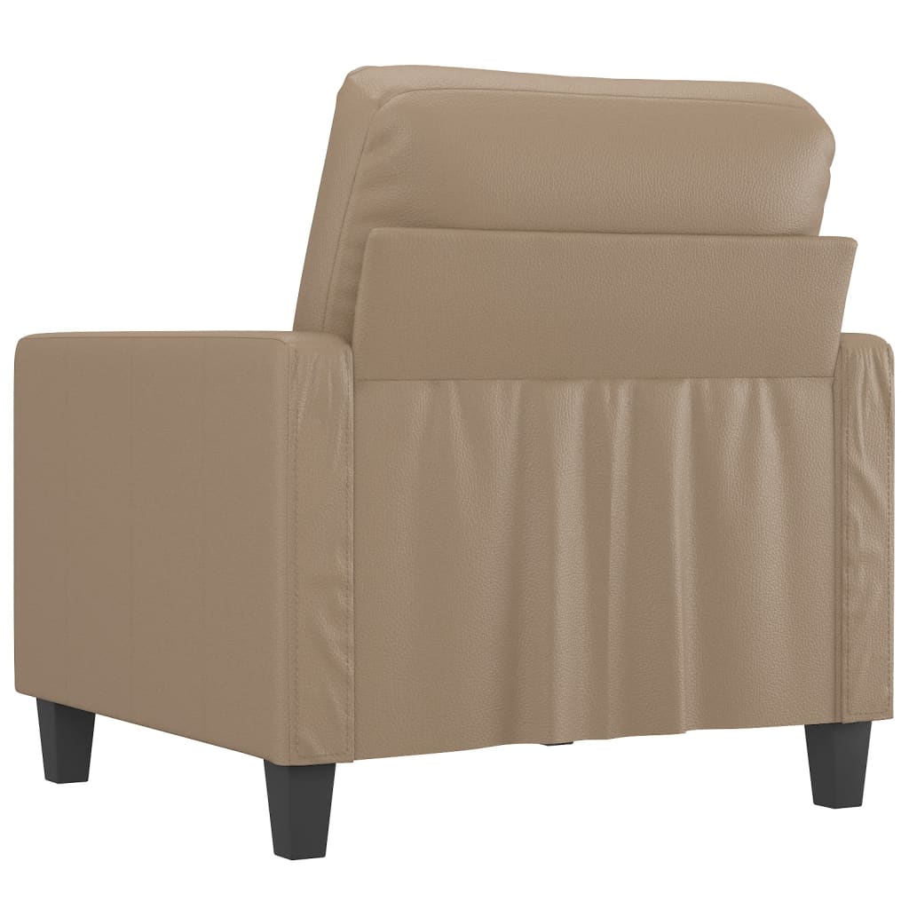 Fauteuil marron cappuccino 60 cm simili cuir