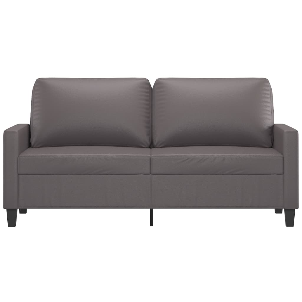2-seater sofa grey 140 cm faux leather