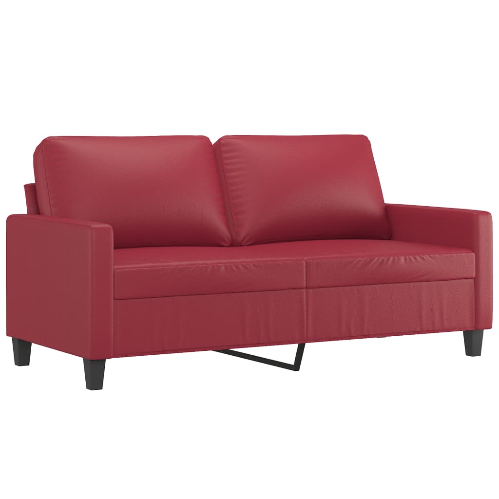 2-seater sofa wine red 140 cm artificial leather
