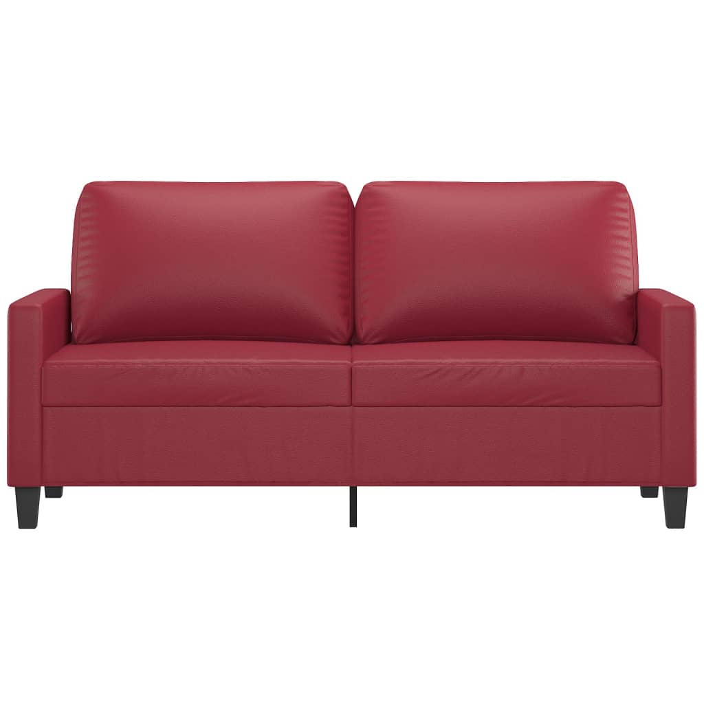 2-seater sofa wine red 140 cm artificial leather