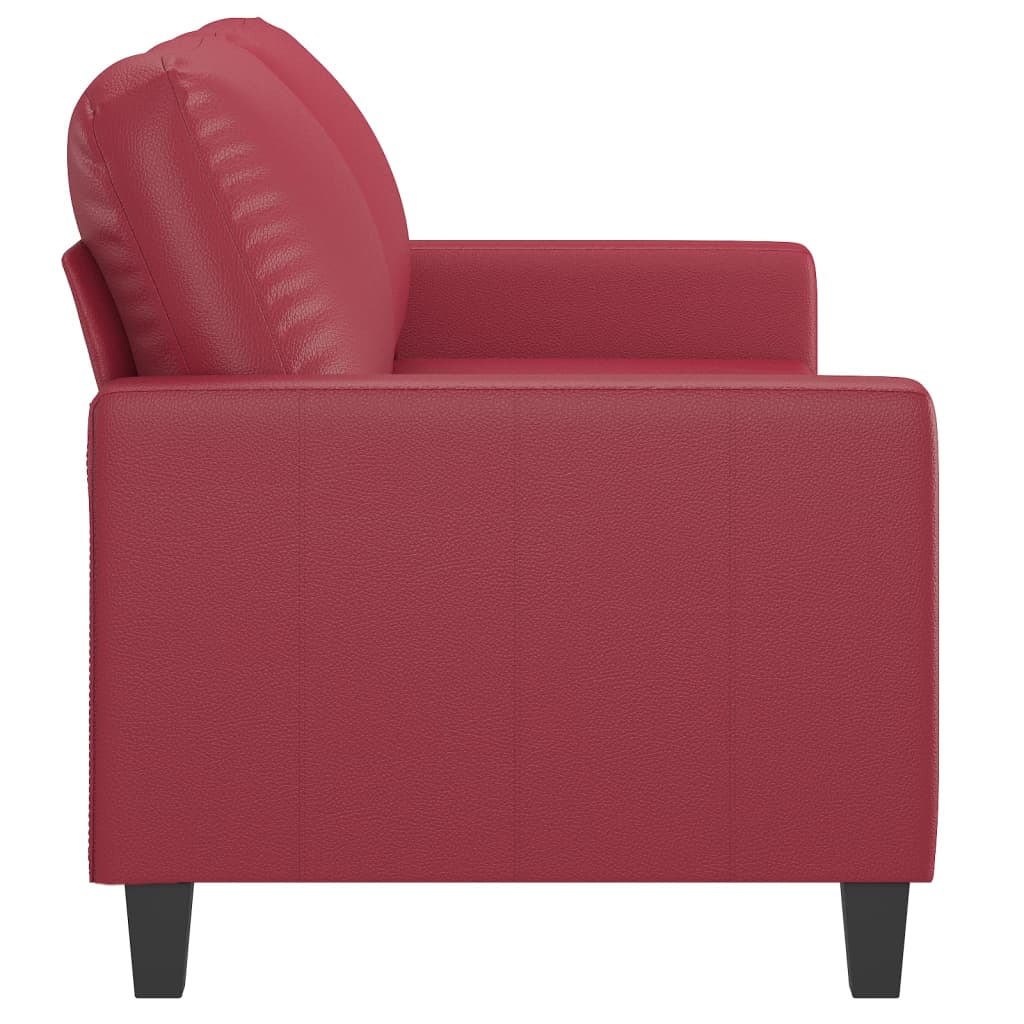 2-seater sofa wine red 140 cm artificial leather