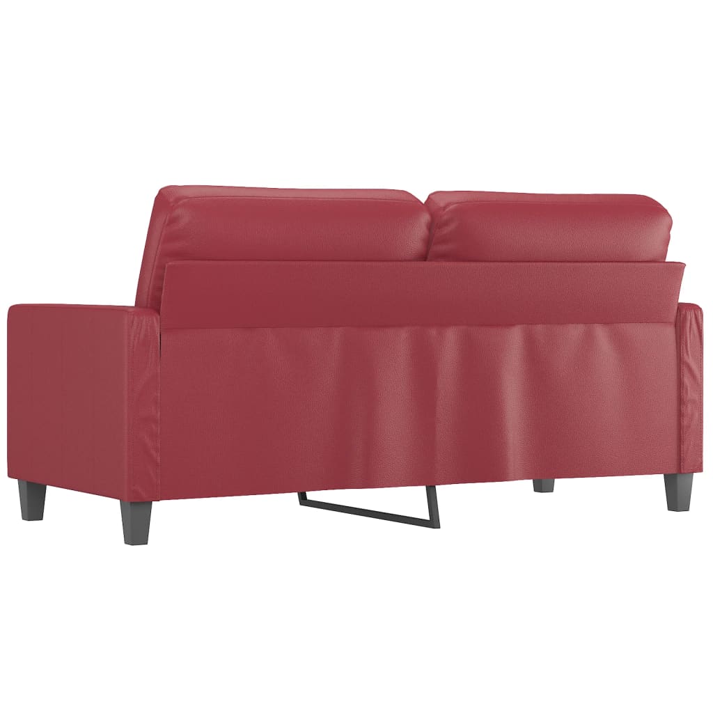 2-seater sofa wine red 140 cm artificial leather