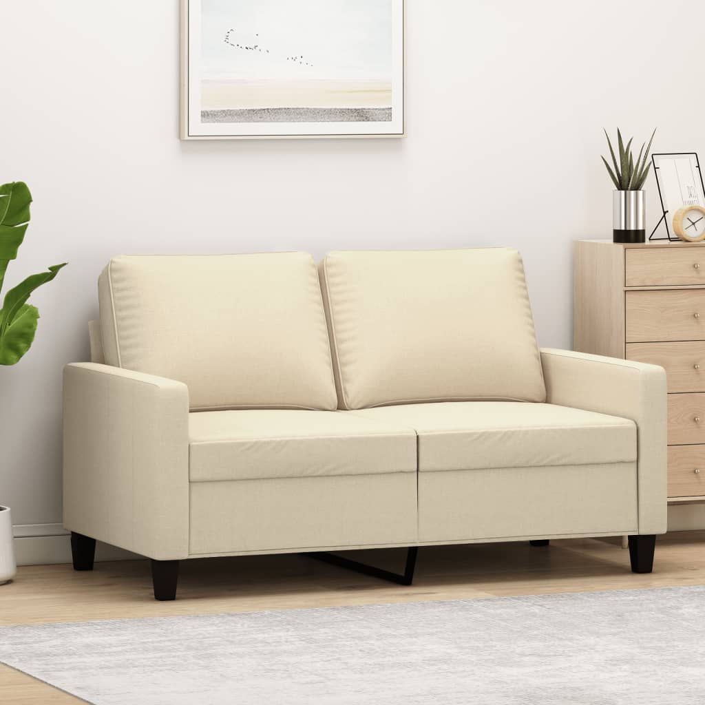 2-seater sofa cream 120 cm fabric