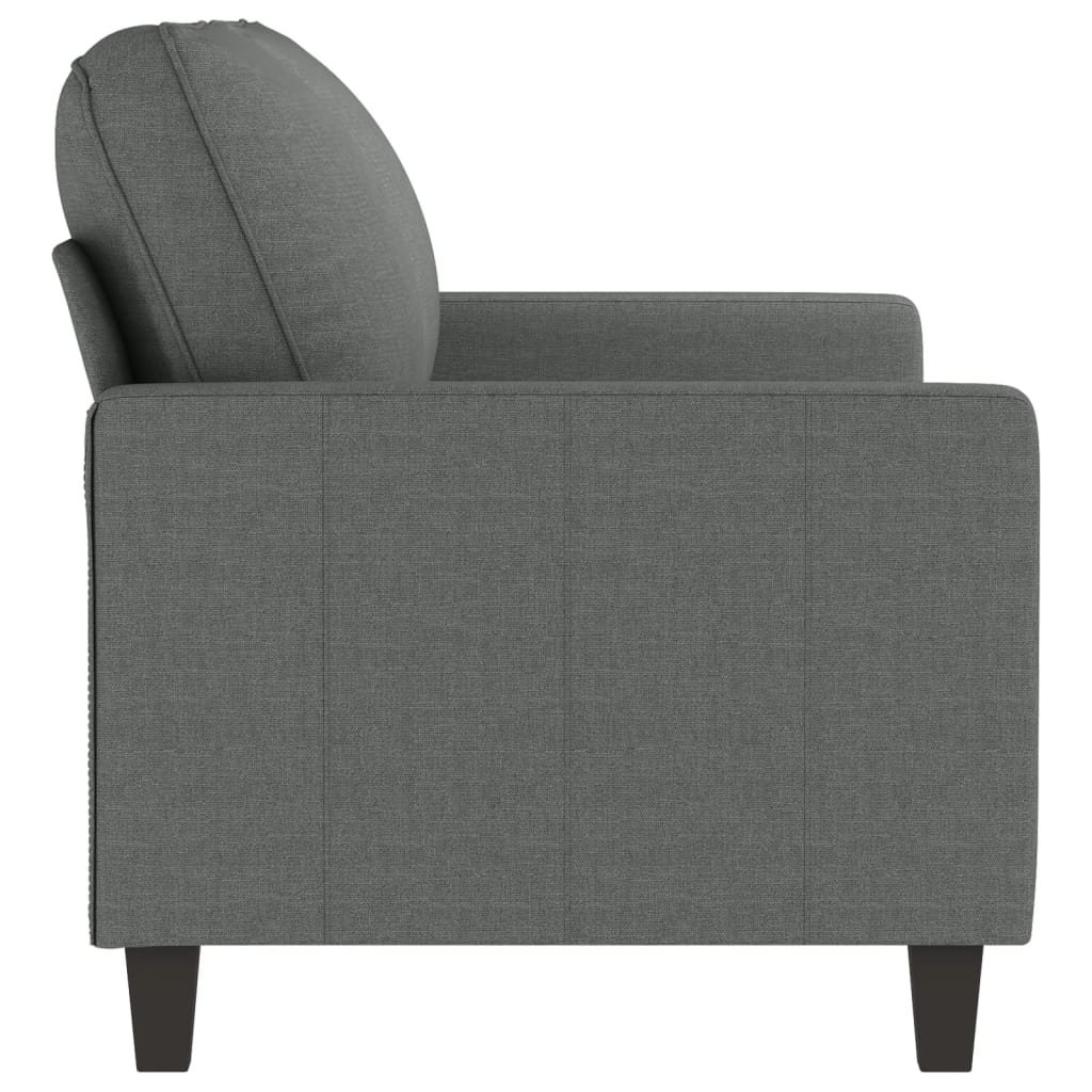 Canapé 2 places tissu gris foncé 140 cm