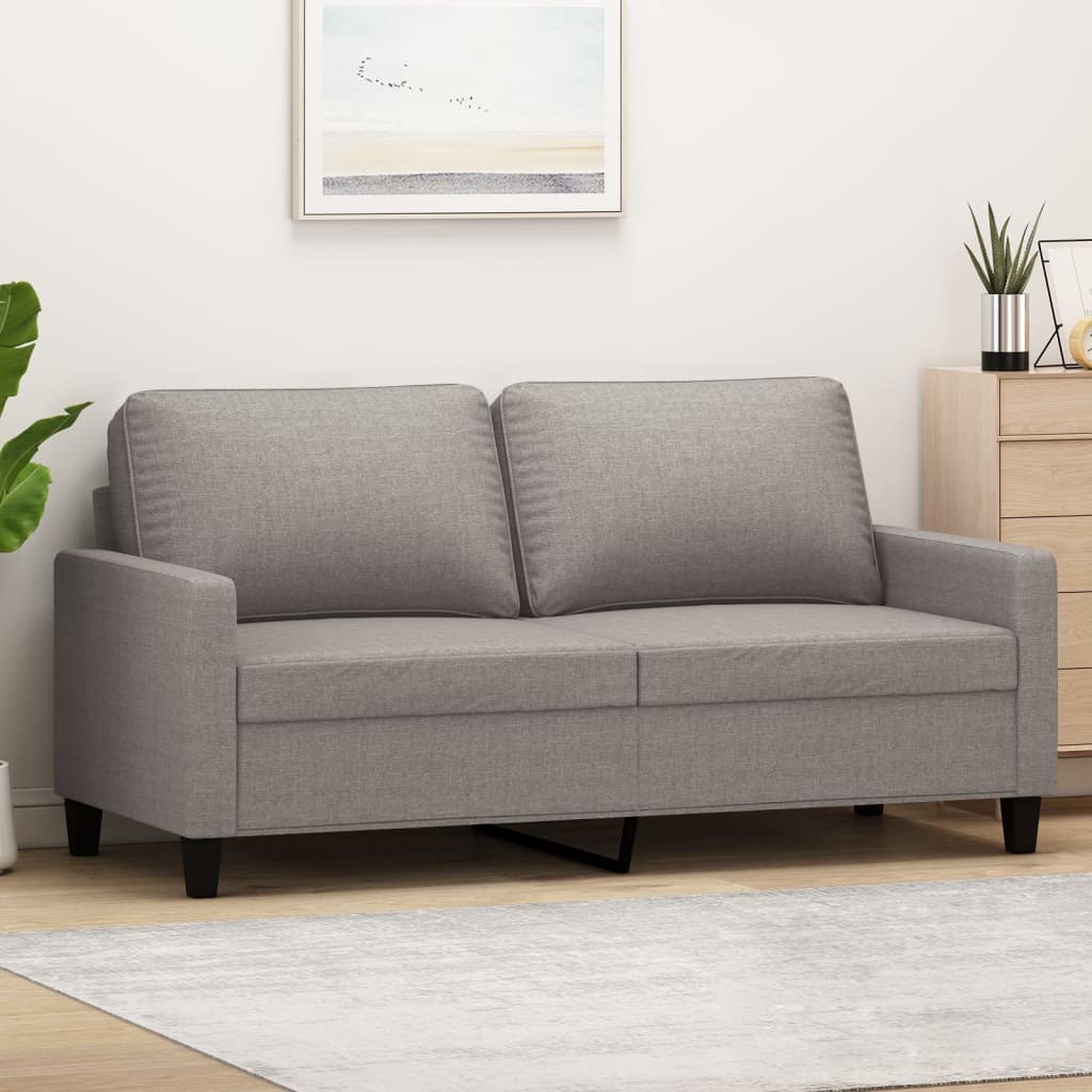 2-seater sofa taupe 140 cm fabric