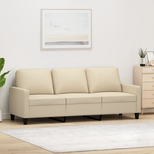 3-seater sofa cream 180 cm fabric