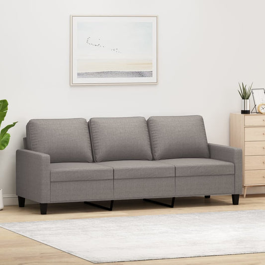 3-seater sofa taupe 180 cm fabric