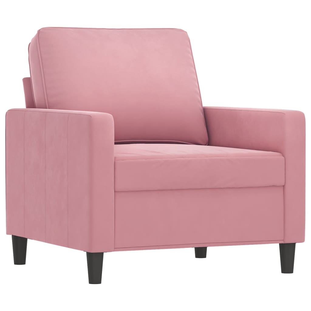 Fauteuil rose 60 cm velours