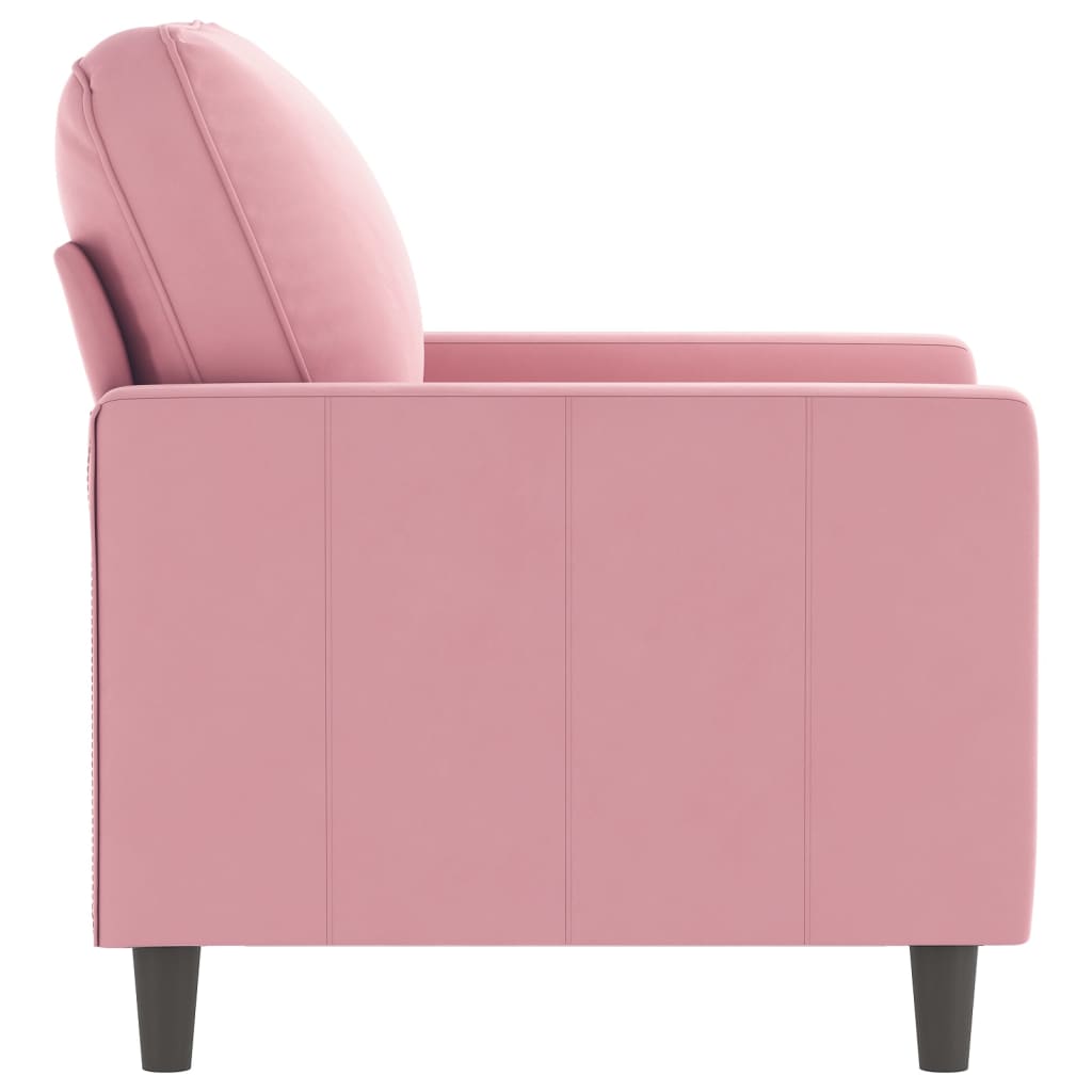 Fauteuil rose 60 cm velours