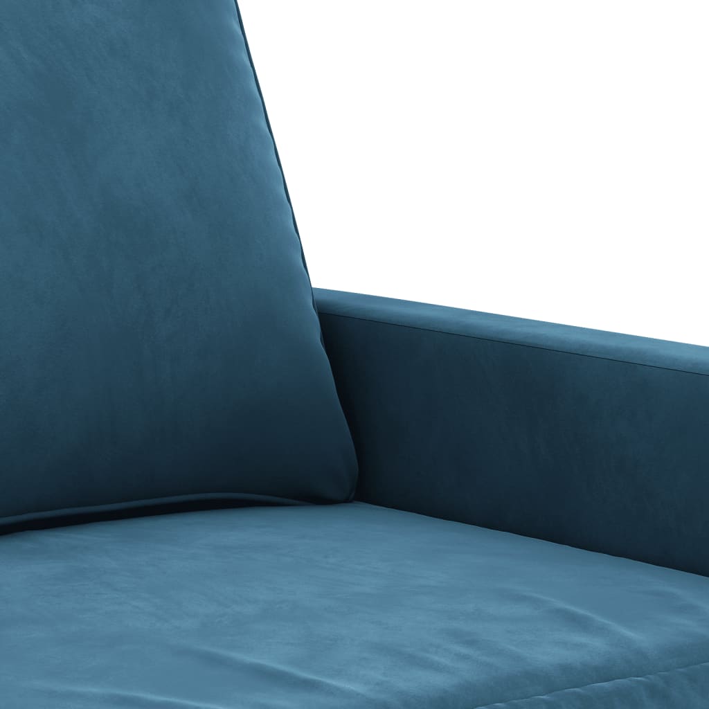 Fauteuil bleu 60 cm velours