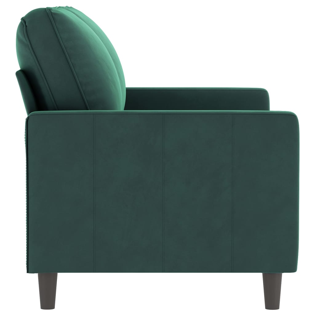 Canapé 2 places velours vert foncé 120 cm