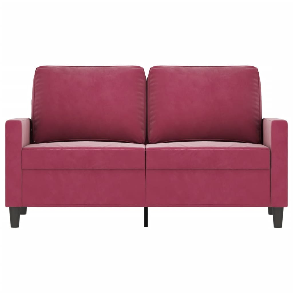 2-seater sofa wine red 120 cm velvet