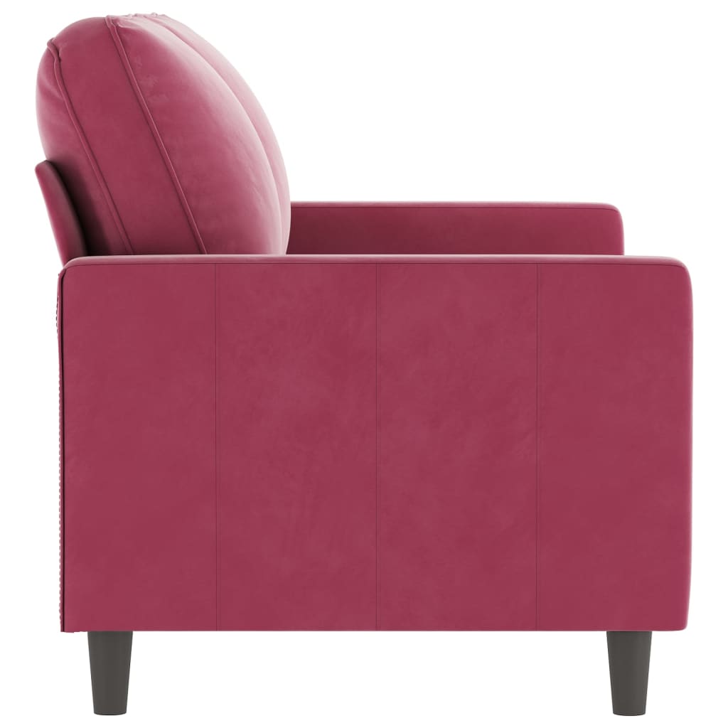 2-seater sofa wine red 120 cm velvet