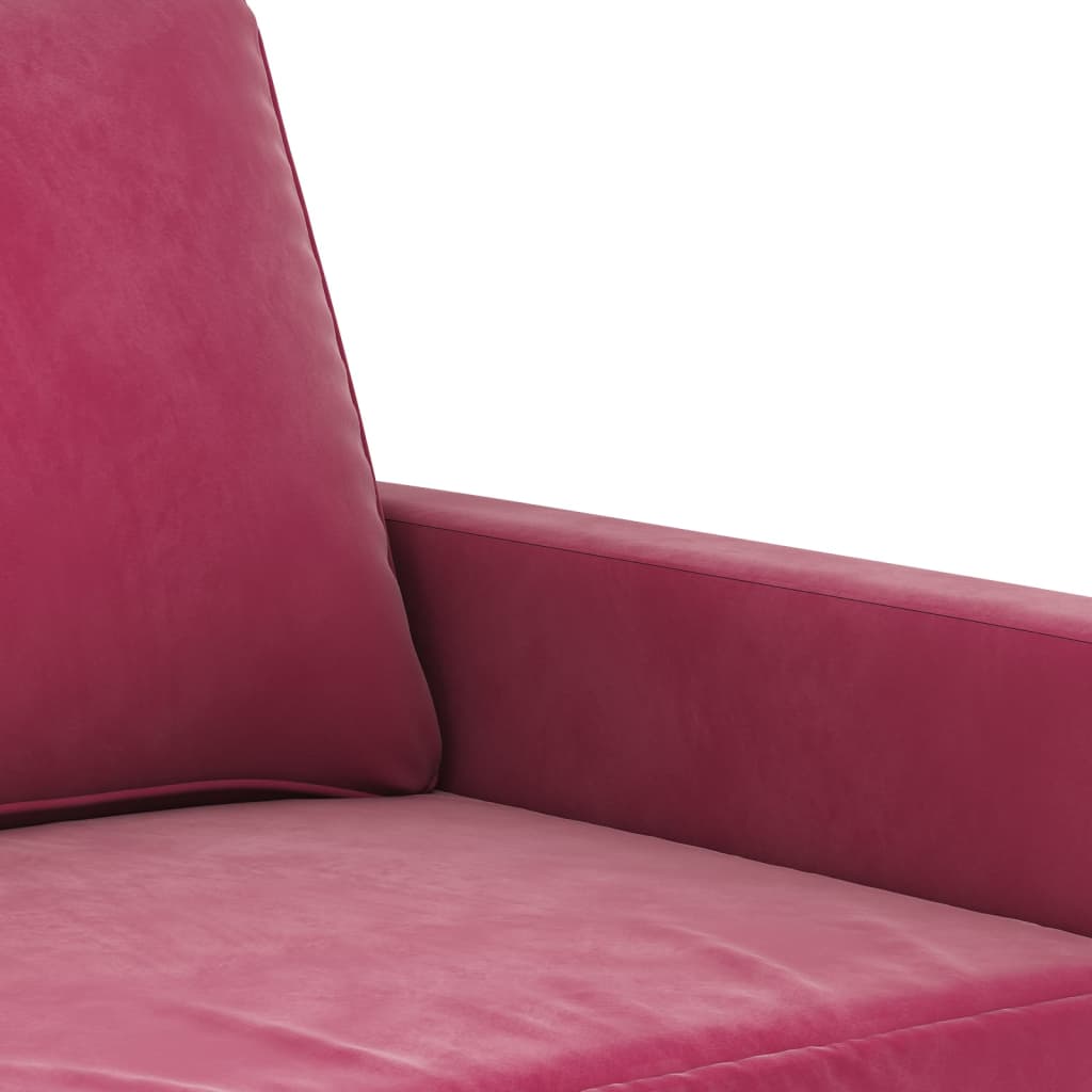 2-seater sofa wine red 120 cm velvet