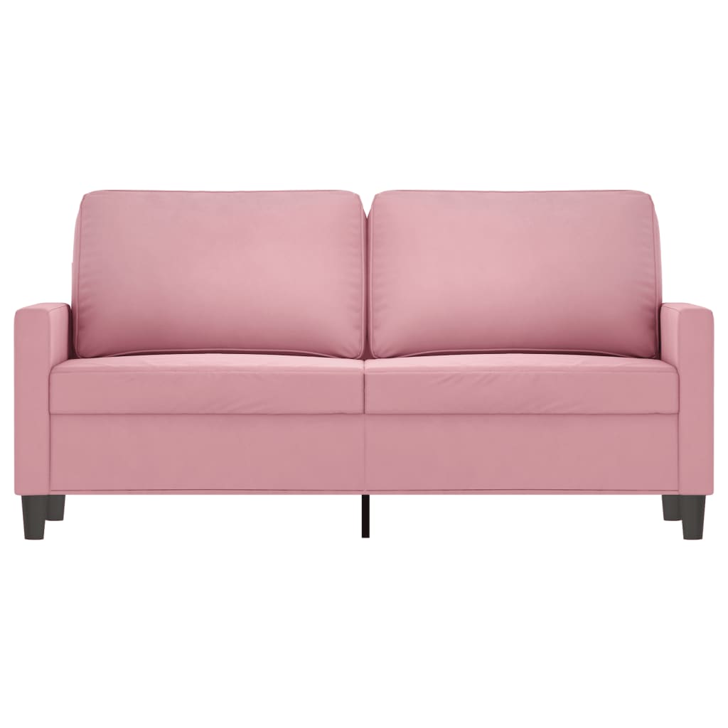 Canapé 2 places rose 140 cm velours