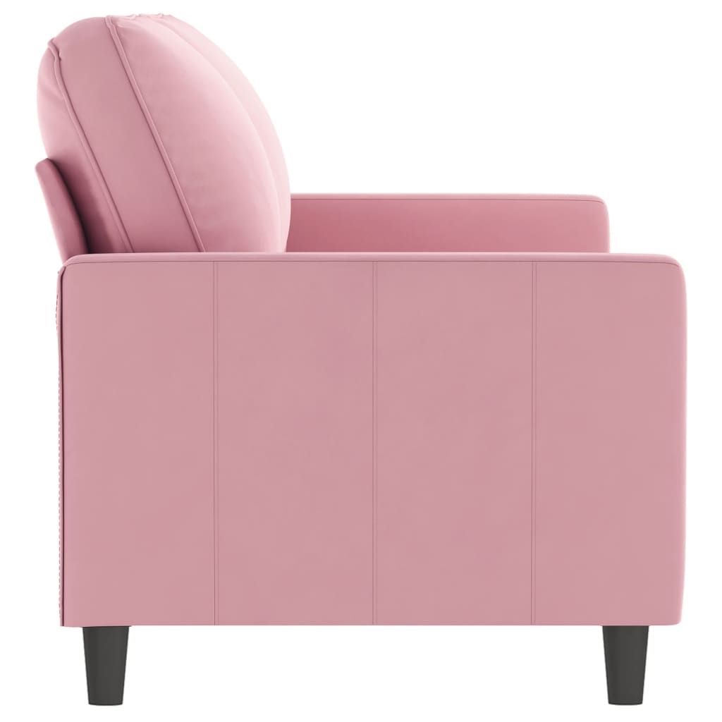 Canapé 2 places rose 140 cm velours